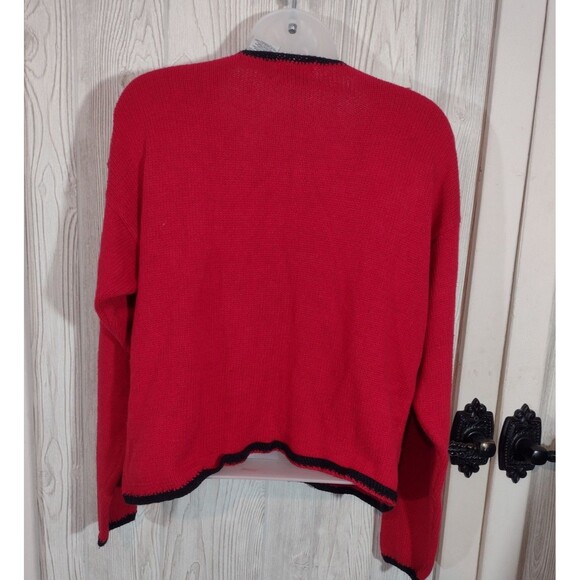 Vintage NutCracker Ugly Christmas Cardigan Women's Sweater Medium Bears & Beads - Picture 6 of 11